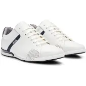 BOSS for man. 50498282 Saturn leather shoes white (43), Flat, Laces, Casual