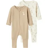 Name it Nattdrakt - Noos - 2-pack - NbnNightsuit - Jet Strøm - - 50 - Nattdrakt