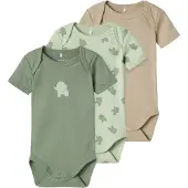 Name it Bodyer k/e - Noos - NbmBody - 3-pack - Sea Skum Elephant - - 62 - Kortermet body