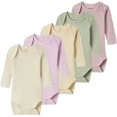 Name it Body I/e - Rib - Noos - NbnBody - 5-pack - Winsome Orchi - - 1 år (80) - Langermet Body