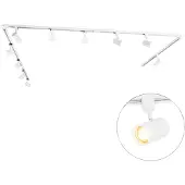 QAZQA Moderne skinnesystem med 10 spotter hvit 1-fase - Iconic Jeana
