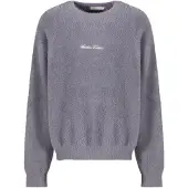 Another Cotton Lab Chest Logo Mohair Strikket genser grå