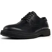 Camper for man. K100998-001 Norman leather shoes black (40), Flat, Laces, Casual