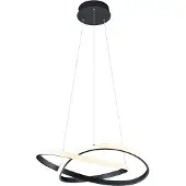 TRIO Course LED-pendellampe, svart, 3000 K, Ø 60 cm, metall