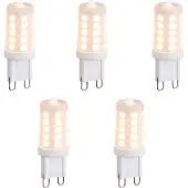 LUEDD Sett med 5 G9 dimbare LED-pærer opal 3W 250lm 2200K