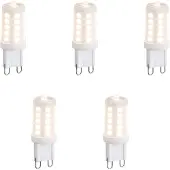 LUEDD Sett med 5 G9 dimbare LED-pærer opal 3W 250lm 3000K