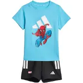 Adidas T-skjorte/Shorts - Marvel - Lys cyan/Hvit m. - - 62 - Shorts