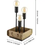 Eglo WOOTTON bordlampe 3xE27 sort/natur