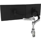 R-Go Tools R-Go Double monitor arm Zepher - Monteringssett (justerbar monitorarm) - for 2 LCD-skjermer - aluminium - matt sølv - skjermstørrelse: inntil 26 - skrivebordsmonterbar
