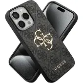 GUESS iPhone 15 Pro 4G Big Metal Logo Hybrid-deksel - Grå