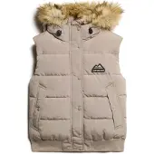 Superdry for woman. W5011784A Waistcoat Everest beige (L), Casual, Recycled Polister, Sustainable