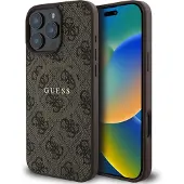 GUESS 4G Ring Classic Logo MagSafe-etui til iPhone 16 Pro – brun