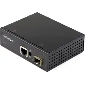 StarTech.com Startech Industrial Fiber to Ethernet Media Converter, 1Gbps SFP to RJ45/ Cat6, Singlemode/Multimode Optical Fiber to Copper Gigabit Eternet Network, 12-56V DC, IP-30/ -40 to +75C - Fiber Media Conve