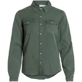 Vila Bista Denim Skjorte Med Lange Ermer
