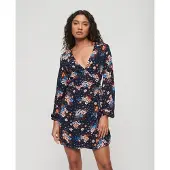 Superdry Printed Wrap Langarmet Kort Kjole