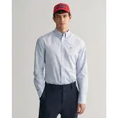 Gant for man. 3000132 Shirt Slim Fit Stripes Poplin light blue (M), Casual, Cotton, Classic, Long sleeve