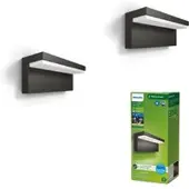 Philips utendørs LED-vegglampe Bustan UE, 2-pak, 2700 K