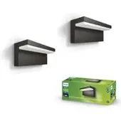 Philips utendørs LED-vegglampe Bustan 2-pakning, 2700 K