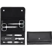 Zwilling CLASSIC INOX manikyrsett 5 stk., svart skinnetui med trykknapp