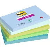 3M Notes, , Super sticky, assorteret 127x76mm, pakke a 5 stk