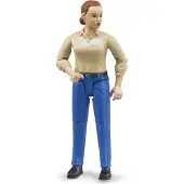 BRUDER Figur - bworld - Kvinne m. Blå Bukser - 60408 - - OneSize - Lekefigur