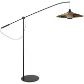 Forestier Parrot gulvlampe med abacá-skjerm, brun