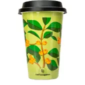 Kaffekapslen | Kaffekopp med plante design - Termokopp i keramike - 300 ml