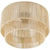 LINDBY taklampe Anuva, beige natur, papir, Ø 45 cm