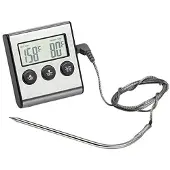 24hShop Digitalt ovnstermometer / steketermometer med timer og lydsignal