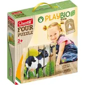Quercetti Puslespill - Playbio Wood - Husdyr - 4x6 Brikker - - OneSize - Puslespill