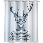 Wenko Lille Wolke dusjforheng Mr Deer, tekstil, 180x200 cm,