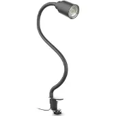 B.K. Licht Snake-klemmelampe, svart, metall, justerbar, GU10