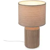 Briloner Bordlampe Ino, brun, høyde 38 cm, keramikk, tekstil, E27