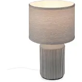 Briloner Bordlampe Ino, grå, høyde 38 cm, keramikk, tekstil, E27