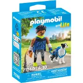 Playmobil Mitt liv - Jogger med Border Collie - 71740 - 7 Deler - - OneSize - Lekefigur