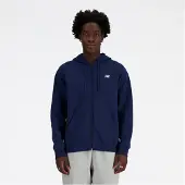 New Balance Sport Essentials Logo French Terry Genser Med Hel Glidelås