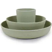 Filibabba Spisesett - Silikon - 3 Deler - Green - - OneSize - Spisesett