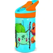 Licens Pokémon drikkeflaske - Vannflaske med flip-funksjon og sugerør