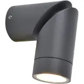 Lutec Utendørs vegglampe TUBON, mørkegrå, Ø 6 cm, metall, IP54, GU10