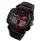 24hShop Vanntett digitalklokke med rødt display
