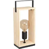 Eglo Bordlampe Famborough med lys treramme