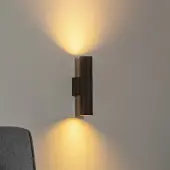 Argon Cerro vegglampe, antrasitt, stål, Ø 6 cm, opp/ned