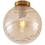 QAZQA Design taklampe messing med amberfarget glass - Pillon