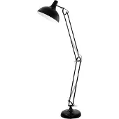 Eglo BORGILLIO gulvlampe i svart stål med justerbar arm og skjerm