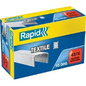 Rapid X10000 Supersterke Galvaniserte Tekstilstifter 43/6 Mm