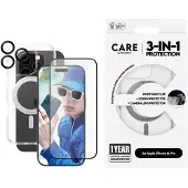 PanzerGlass CARE by - 3-i-1 beskyttelsespakke - baksidedeksel for mobiltelefon - MagSafe-samsvar - resirkulert plast - for Apple iPhone 16 Pro
