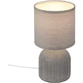 Briloner Bordlampe Ino, grå, høyde 28 cm, E14, keramikk, tekstil