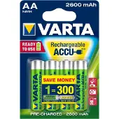 Varta battery rechargeable power aa 2600 mah 4-pack