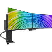 Ergotron TRACE - Monteringssett (håndtak, sokkel, løftesøyle, utvidelsesarmer, bue, 2 skyvesvingtapper, 2-dels skrivebordslampe) - Konstant kraftteknologi - for 2 LCD-skjermer - matt svart - skjermst