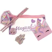 Unicorn Gems Filled mesh pencil pouch w/station